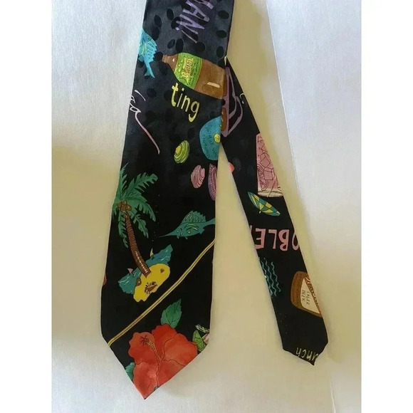 Nicole Miller Vintage 1990 Jamacin Black Tie - Picture 1 of 5